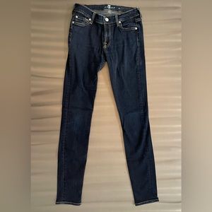 7 For All Mankind Dark Blue Denim Skinny Jeans (Size 27)